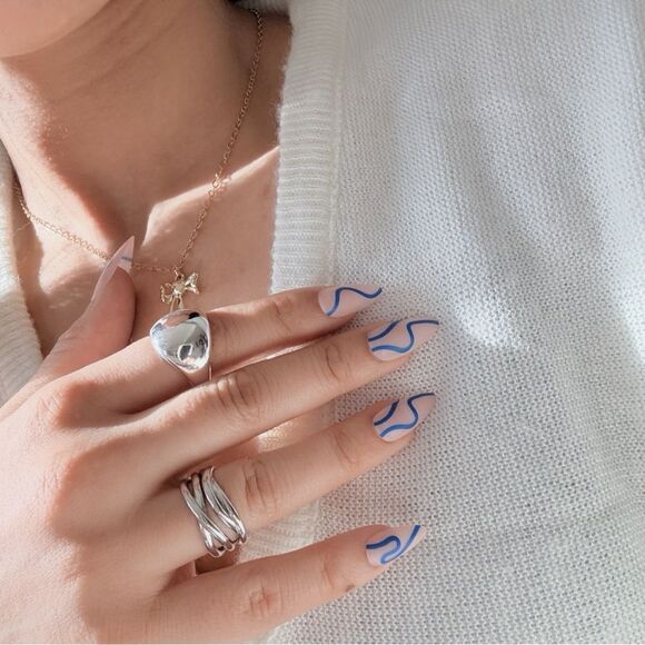 925 Sterling silver Dome ring minimalist glam preppy Statement ring - Picture 2 of 3